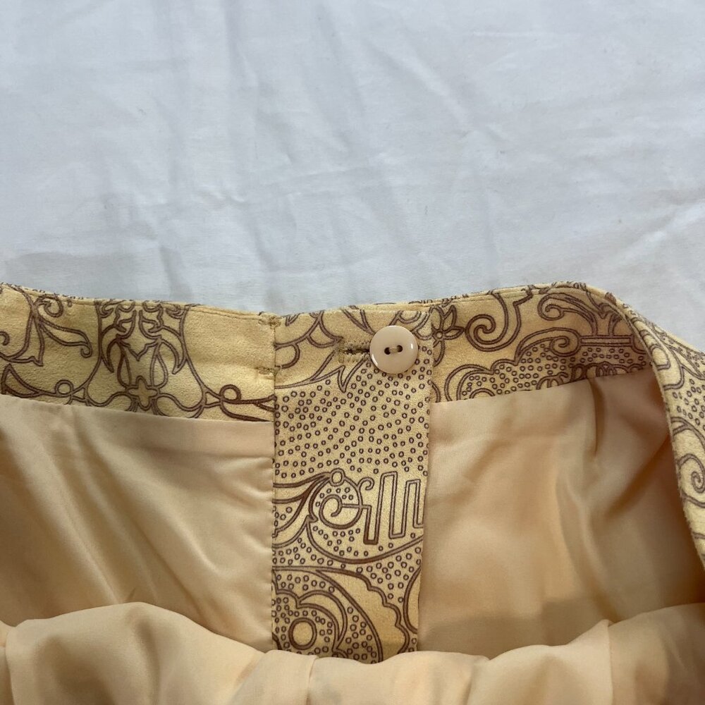 Talbots Yellow Velvet Y2K Ornate Pattern High Waist Pants | Size 6 - Picture 9 of 9